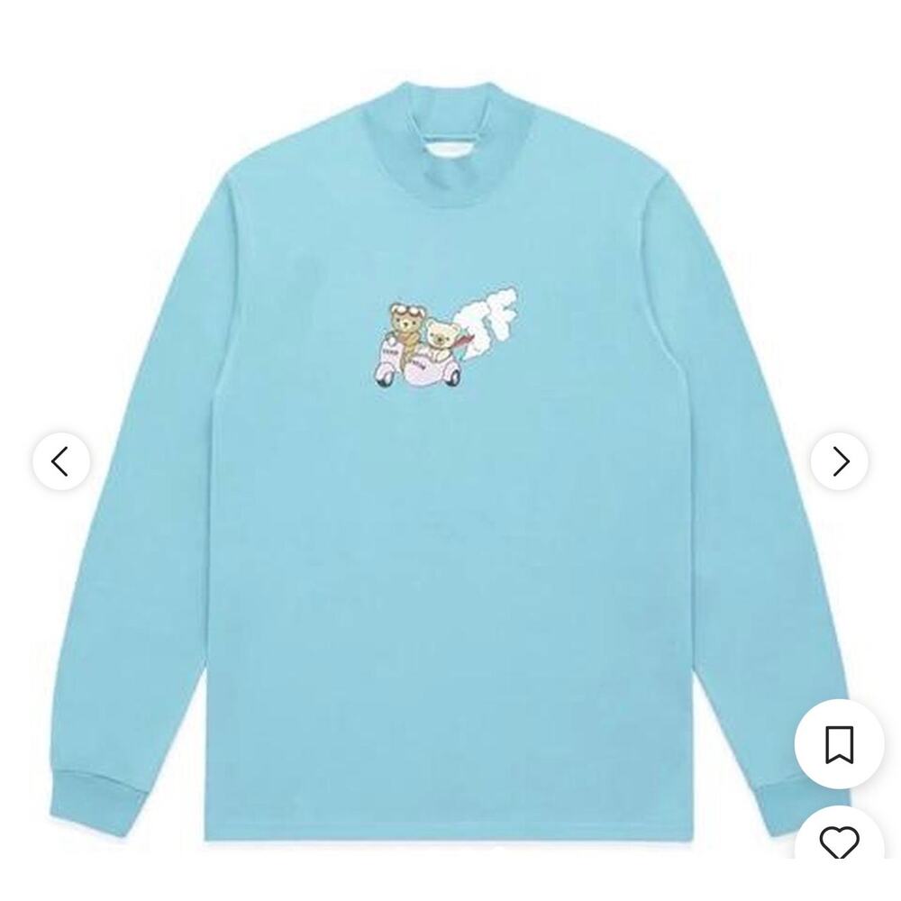 Teddy Fresh $328  "Riding Dirty" long-sleeve mockneck Tee Shirt Large